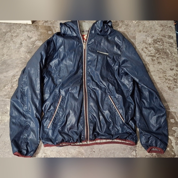 Jackets & Blazers - Converse All Star zip-up full zip  hooded jacket size LL